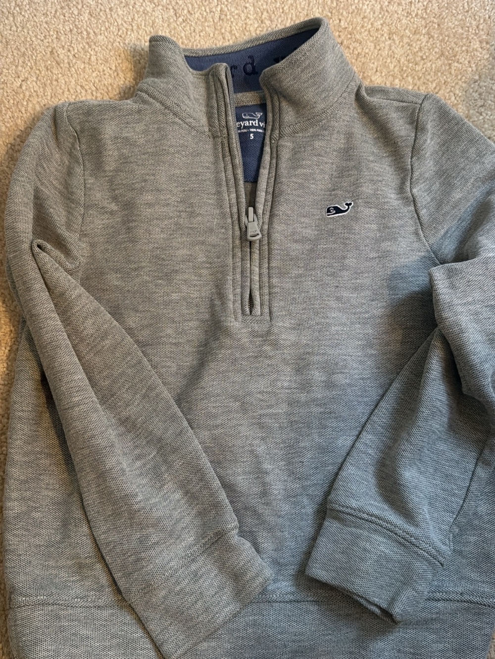 Vineyard Vines Gray Kids Quarter-Zip Pullover